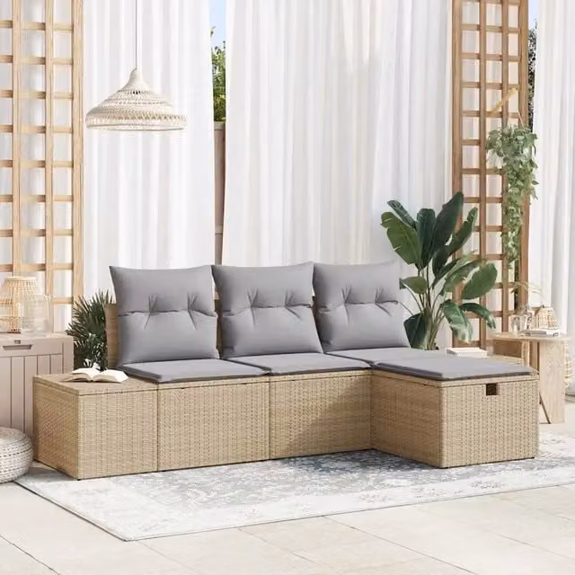 Set di divani 4 pz polyrattan 3360681