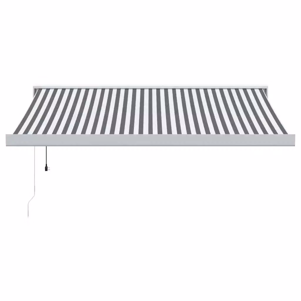Tenda Retrattile con Bracci Pieghevoli vidaxl, Colore Antracite e Bianca, Struttura in Alluminio e Tessuto in Poliestere, L: 350 cm, P: 250 cm – 2