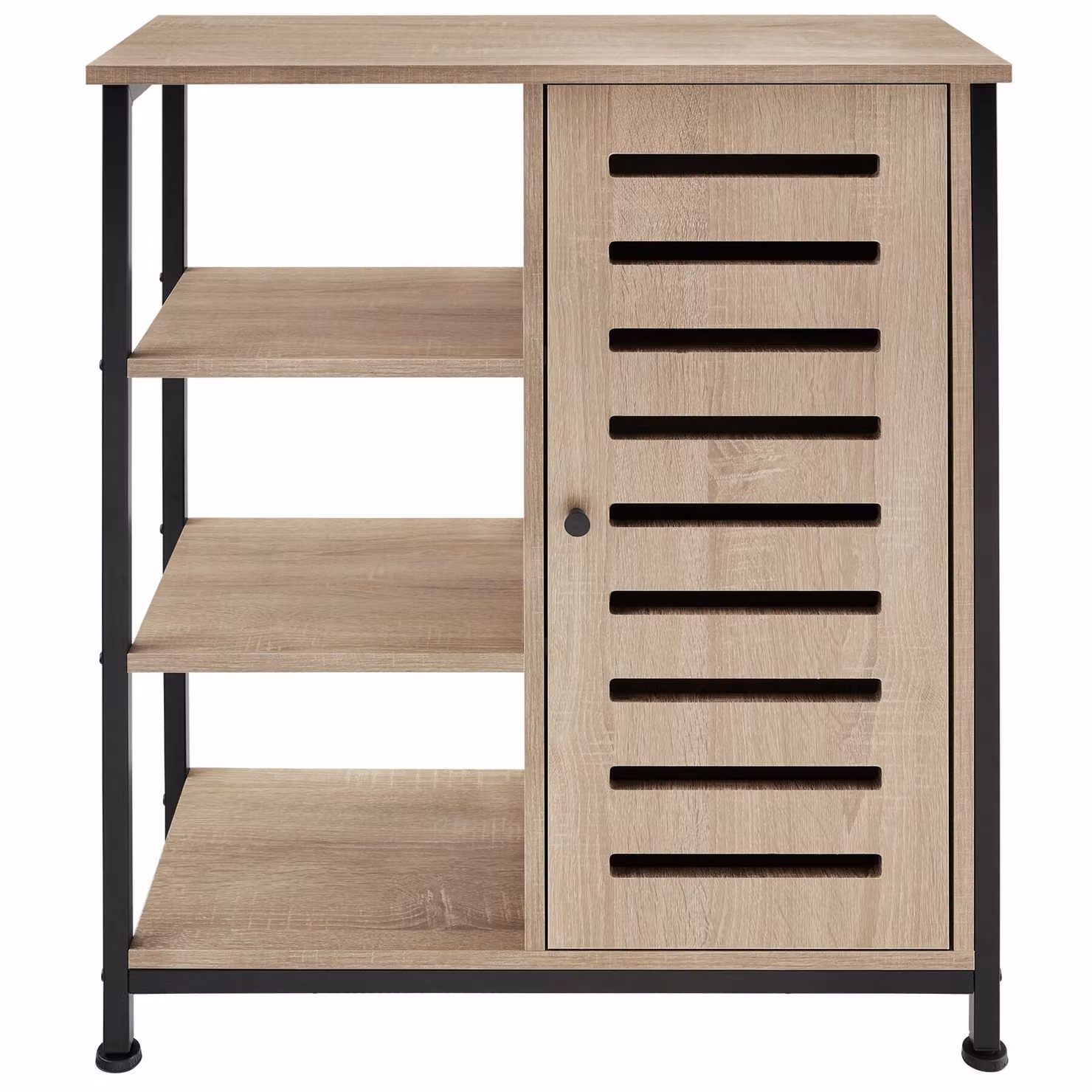 Credenza in stile industriale tectake in rovere e metallo, colore beige, L: 71 cm, P: 32 cm, H: 82 cm – 3