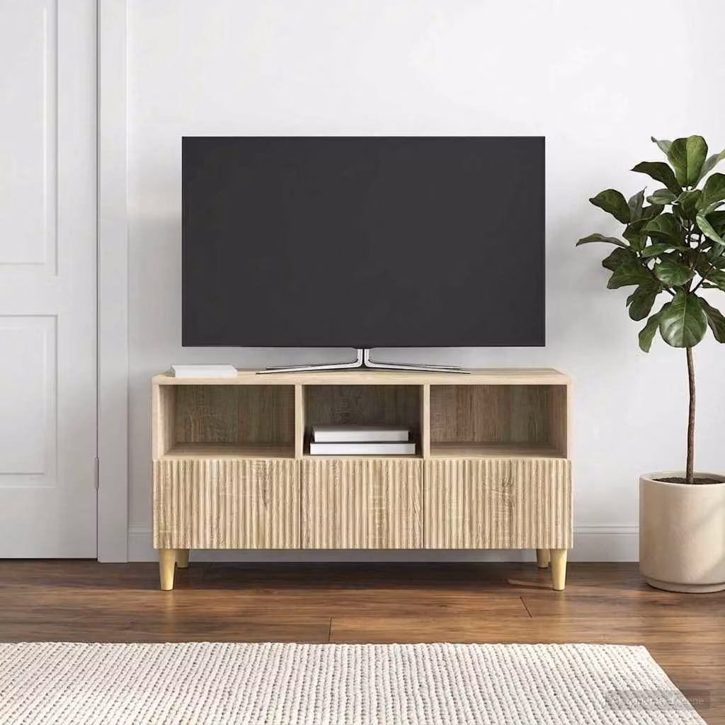 Mobile TV vidaXL moderno in legno ingegnerizzato Rovere Sonoma marrone L 102 cm x P 34,5 cm x H 50 cm