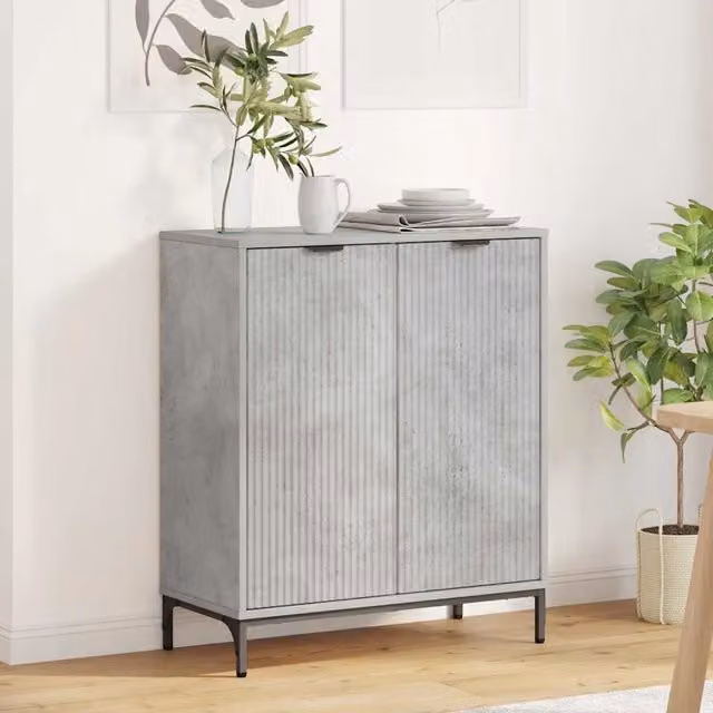 Credenza-Buffet-Armadio da cucina Grigio cemento 69.5 x 33 x 82 cm Legno multistrato