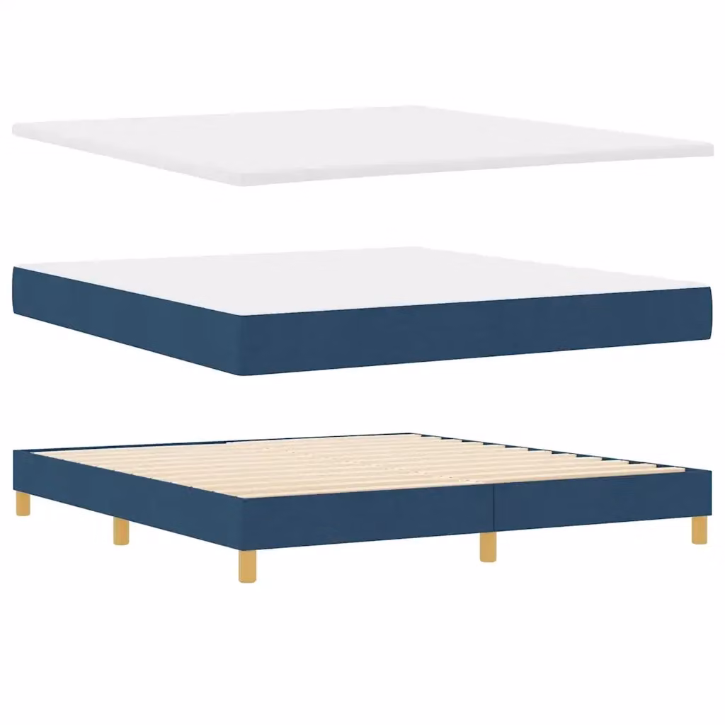 Letto a molle con materasso vidaXL in tessuto blu L 180 x P 200 cm – 2