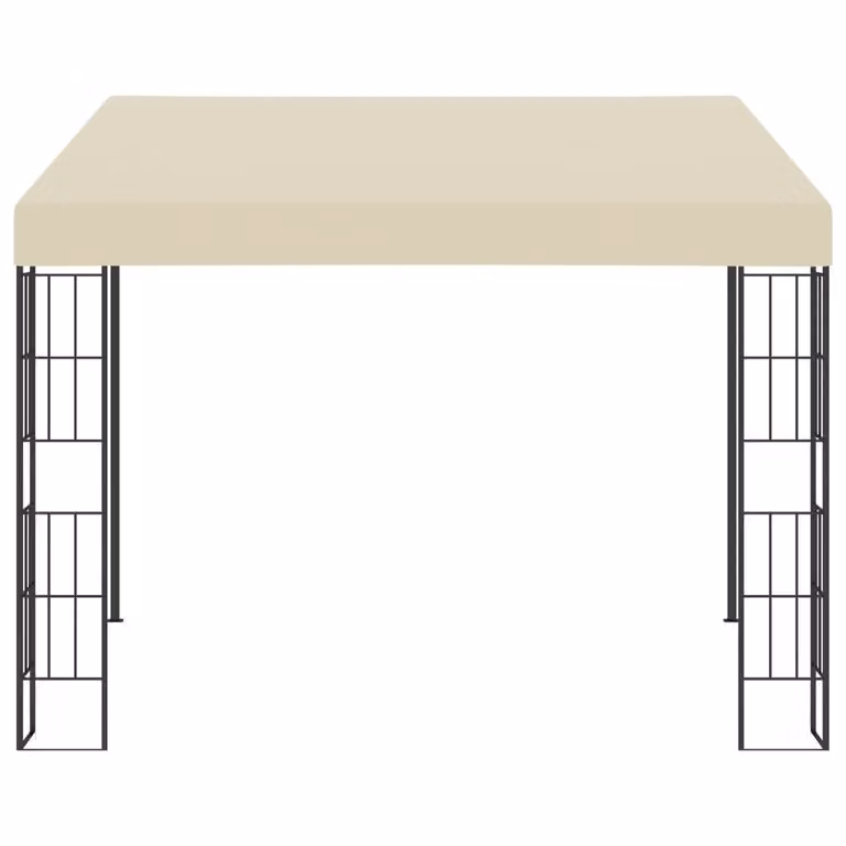 Gazebo a Parete 3x3 m Crema in Tessuto