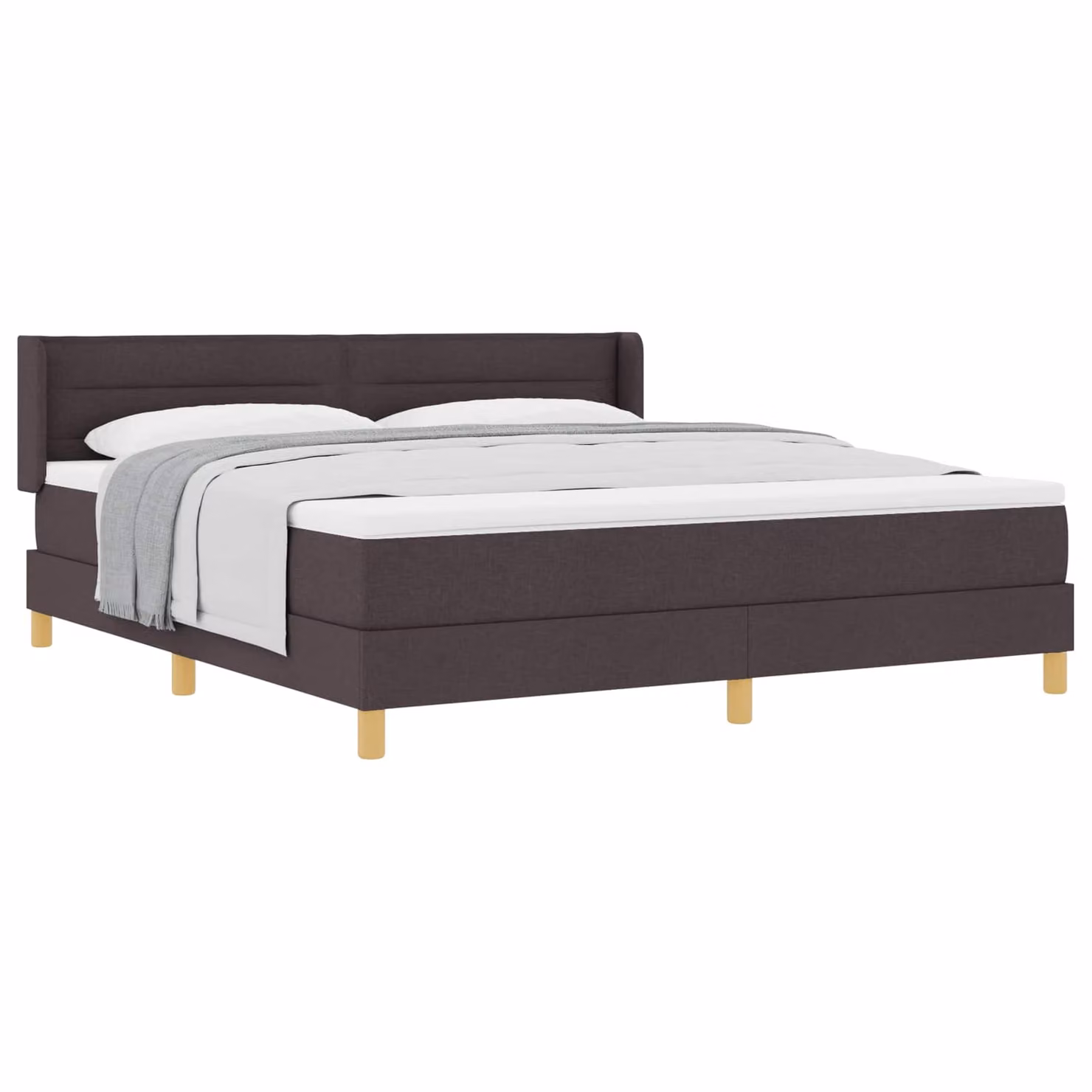 Letto a molle con materasso vidaXL in tessuto Marrone Scuro L/P: 180 x 200 cm
