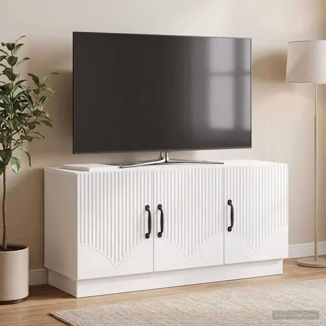 Mobile TV Bianco Lucido 99 x 34,5 x 47 cm Legno ingegnerizzato