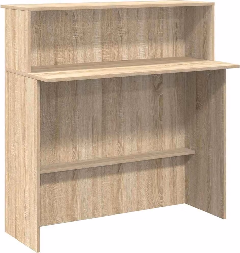 Scrivania per Reception Rovere Sonoma 100x50x103,5 cm in Legno Massello
