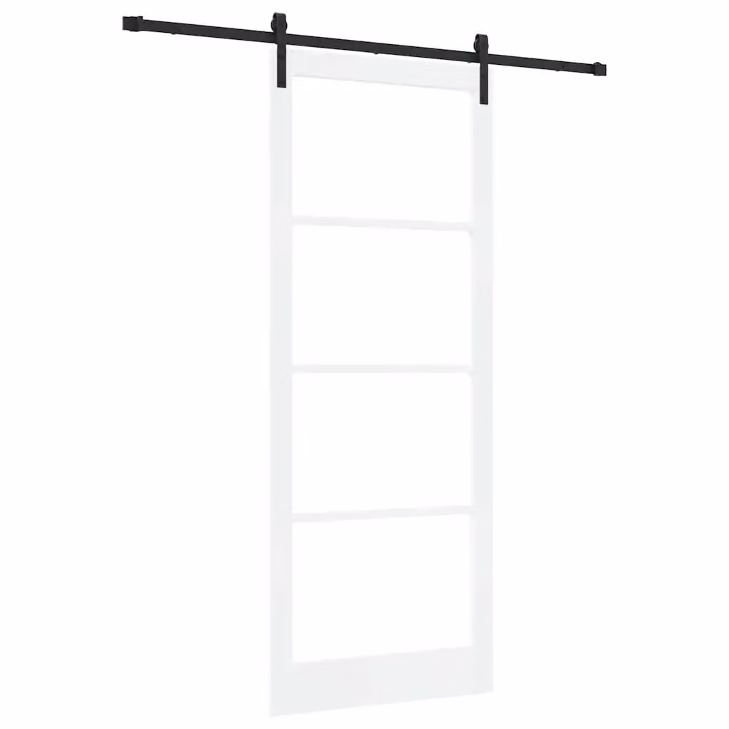 Porta scorrevole moderna vidaXL in legno e vetro Bianco e Nero L: 93 cm, H: 232 cm – 2