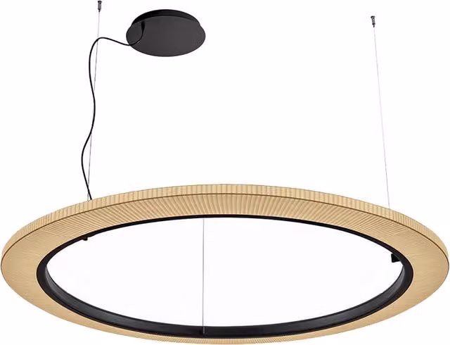Lampada a sospensione Bover Roda in metallo e tessuto con LED luce bianca calda disponibile in bianco e beige