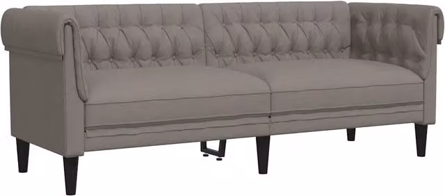 Divano | Divano da soggiorno | Sofa Chesterfield a 3 Posti Tortora in Tessuto