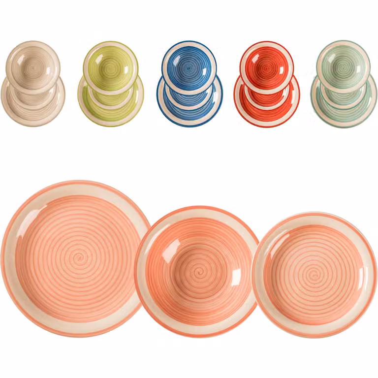 Servizio di piatti Nobur Gusto Casa in stoneware multicolore, 18 pezzi