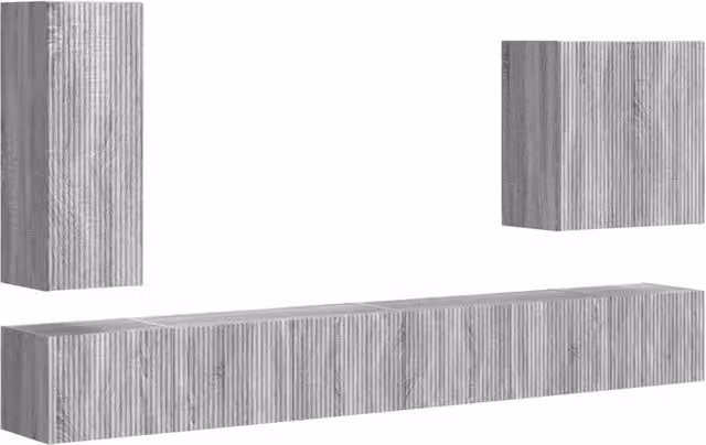 Set di Mobiletto da TV a Parete 6 pz | Armadietto TV | Mobile Porta TV Grigio Sonoma