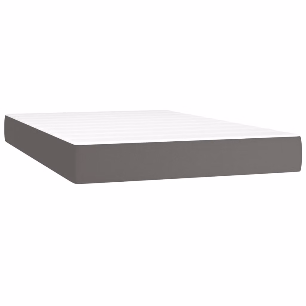 Materasso a Molle Insacchettate Rigidità Media Grigio 120x200x20 cm in Pelle finta