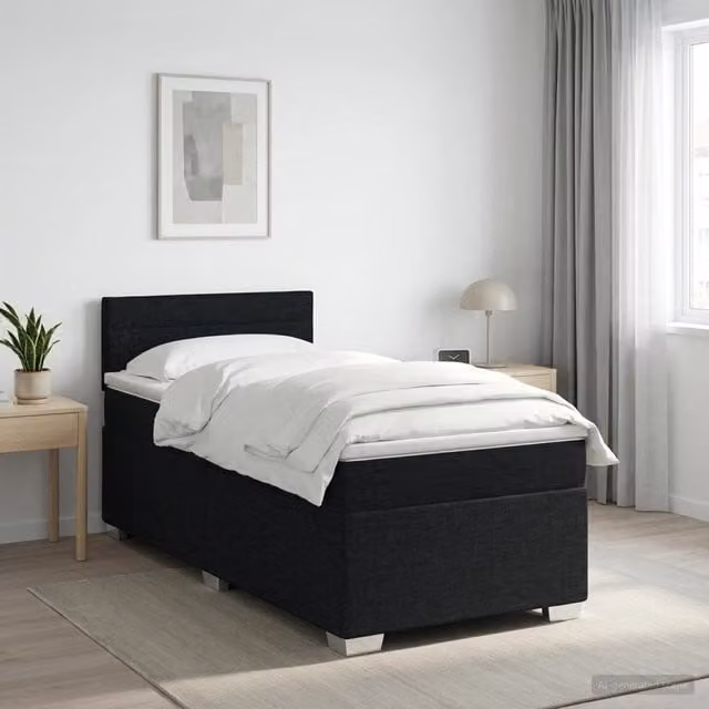 Letto box spring con materasso ibrido vidaXL Nero L/P: 90 x 190 cm – 1