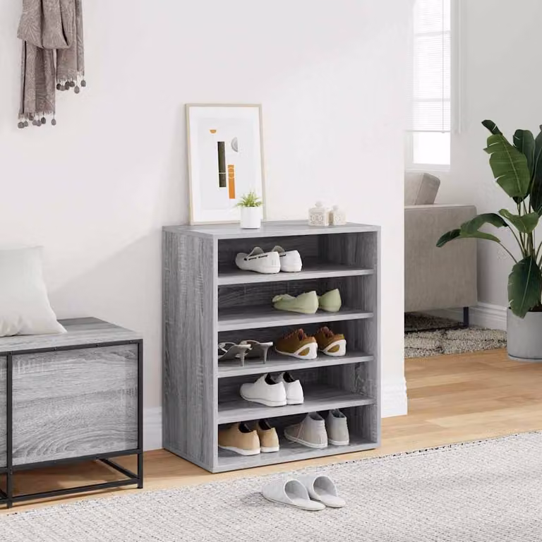 Armadio porta scarpe vidaXL moderno in legno grigio L: 60 cm, P: 35 cm, H: 70 cm
