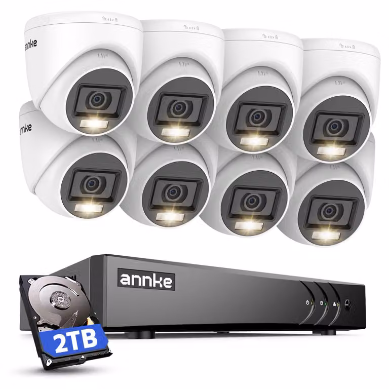 Kit di videosorveglianza a 8 canali con audio e visione notturna a colori
