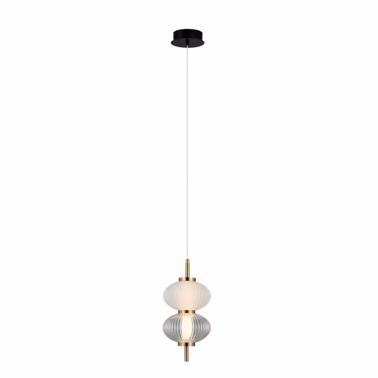Lampada a sospensione decorativa per il soggiorno con paralume verticale in vetro colore caldo LED 8W TESTA Italux