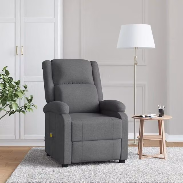 Poltrona Massaggiante Grigio Scuro in Tessuto 340937