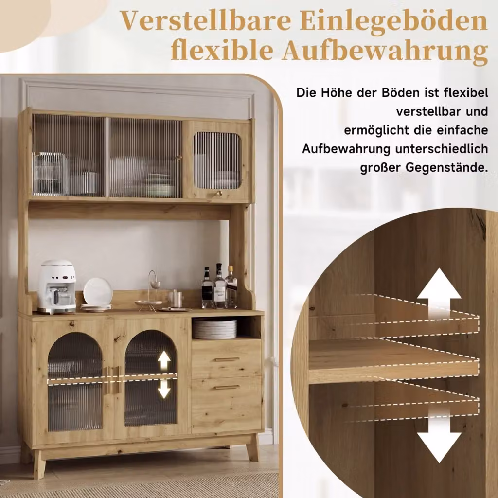 Armadio alto REDOM in legno marrone con ante a battente e ripiani interni L/P/H: 120 x 40 x 178 cm – 2