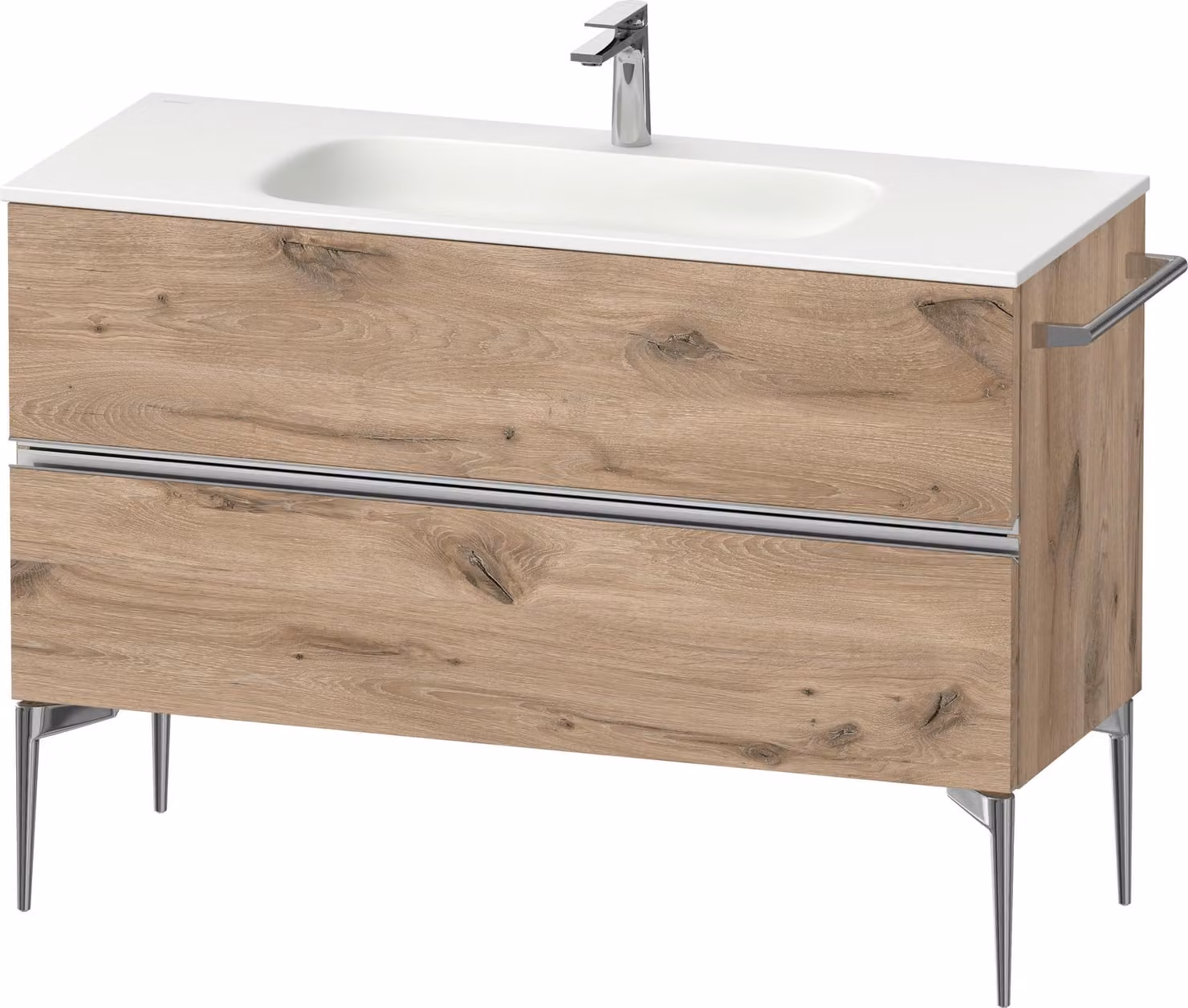 Duravit Sivida Meuble sous-lavabo, 2 tiroirs, poignée profilée chromée, 1210x477x592mm, pour Sivida, SV4653010550000, SV4653010550000
