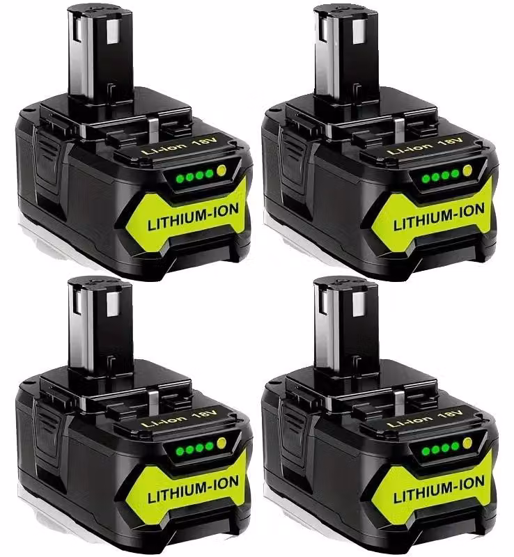 Batterie, capacità 8000 mAh, compatibili con utensili elettrici da 18V, confezione da 4 batterie da 8,0 Ah