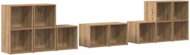 Set di mobili TV 8 pz | Armadietto TV | Mobile Porta TV Rovere artigianale Legno multistrato