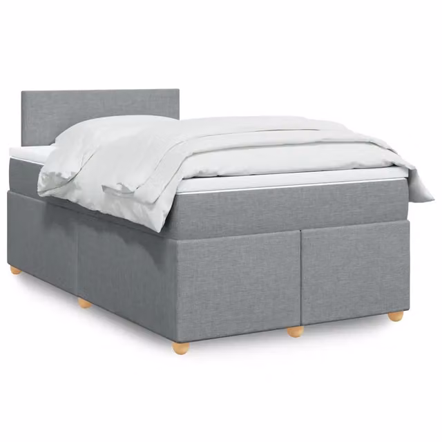 Letto Ibrido vidaXL in Legno di Pino con Materasso Grigio e Bianco L/P: 120 x 200 cm