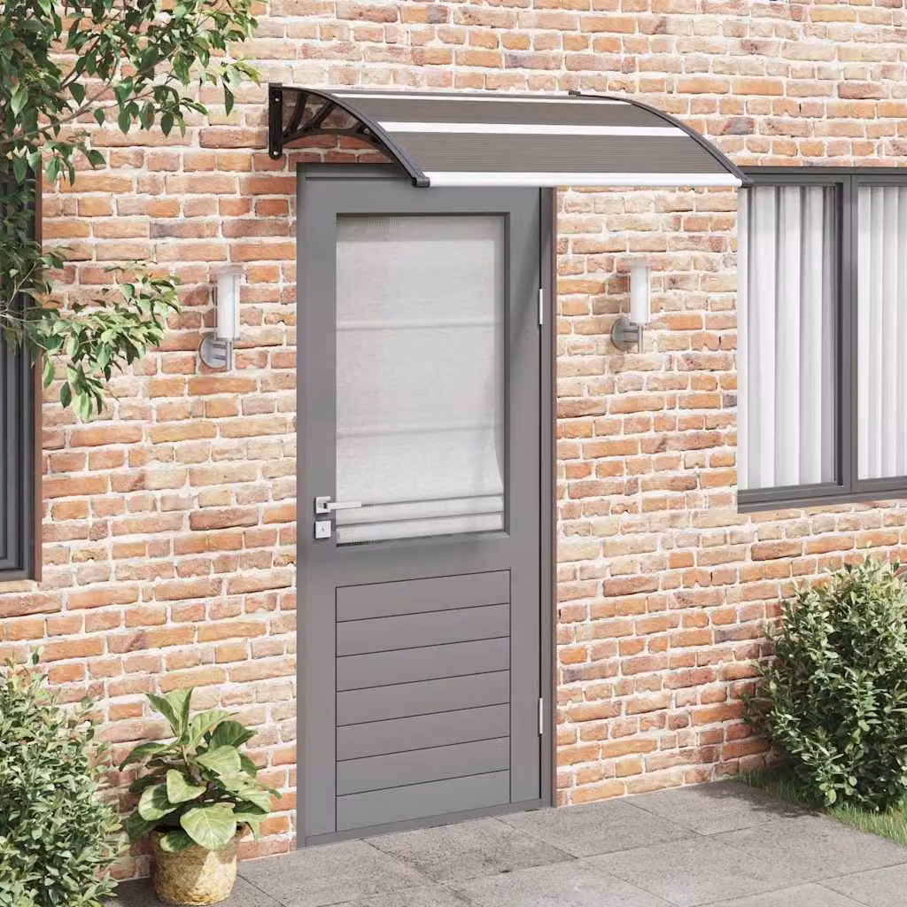 Pensilina per porta vidaXL in policarbonato nera 120 x 100 cm