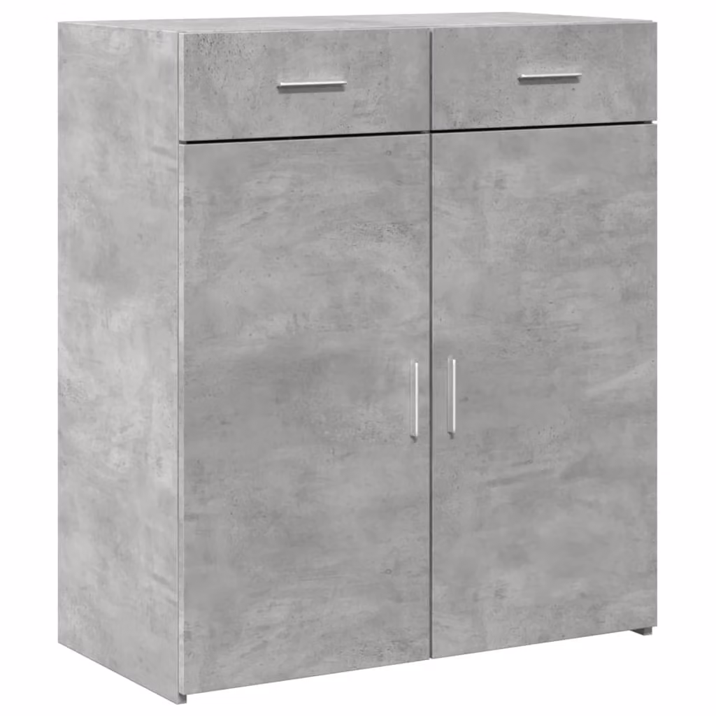 Credenza Grigio Cemento 80x42,5x93 cm in Legno Multistrato