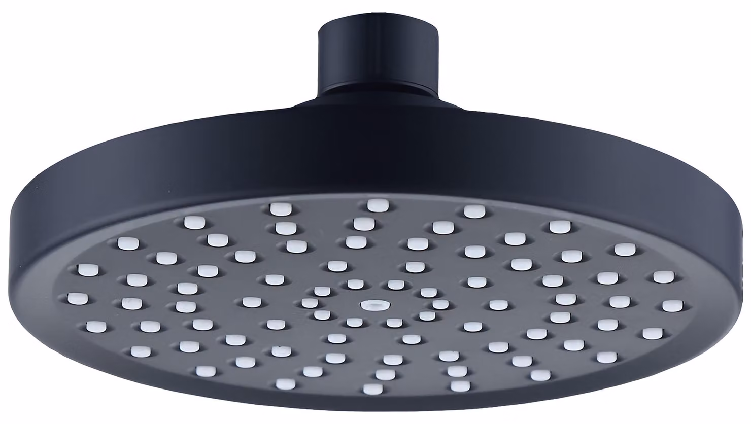 Doccia da soffitto, diametro 15 cm, soffione rotondo, ugelli anticalcare, finitura cromata e nero opaco, per bagno