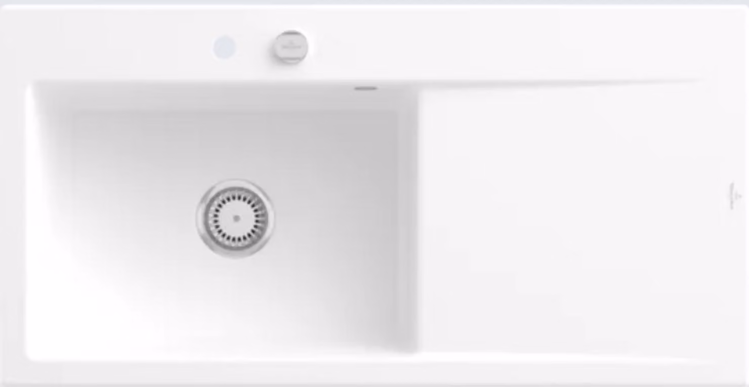 Lavello da cucina rettangolare Villeroy&Boch, lavello da cucina Subway Style 60 Stone White CeramicPlus 1000x510mm, larghezza base 60 cm