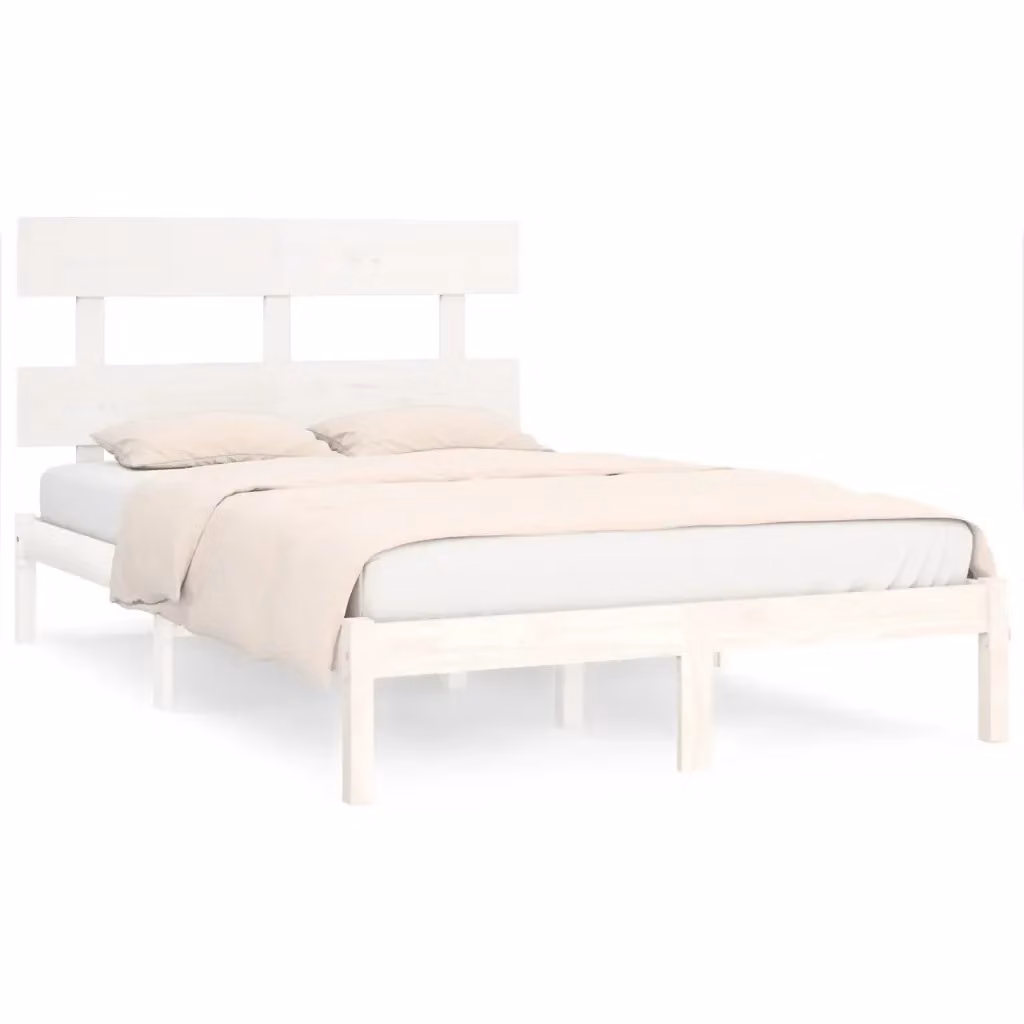 Letto Super King vidaXL in legno massello di pino bianco con doghe fisse L/P/H: 180 x 200 x 185,5 cm – 2