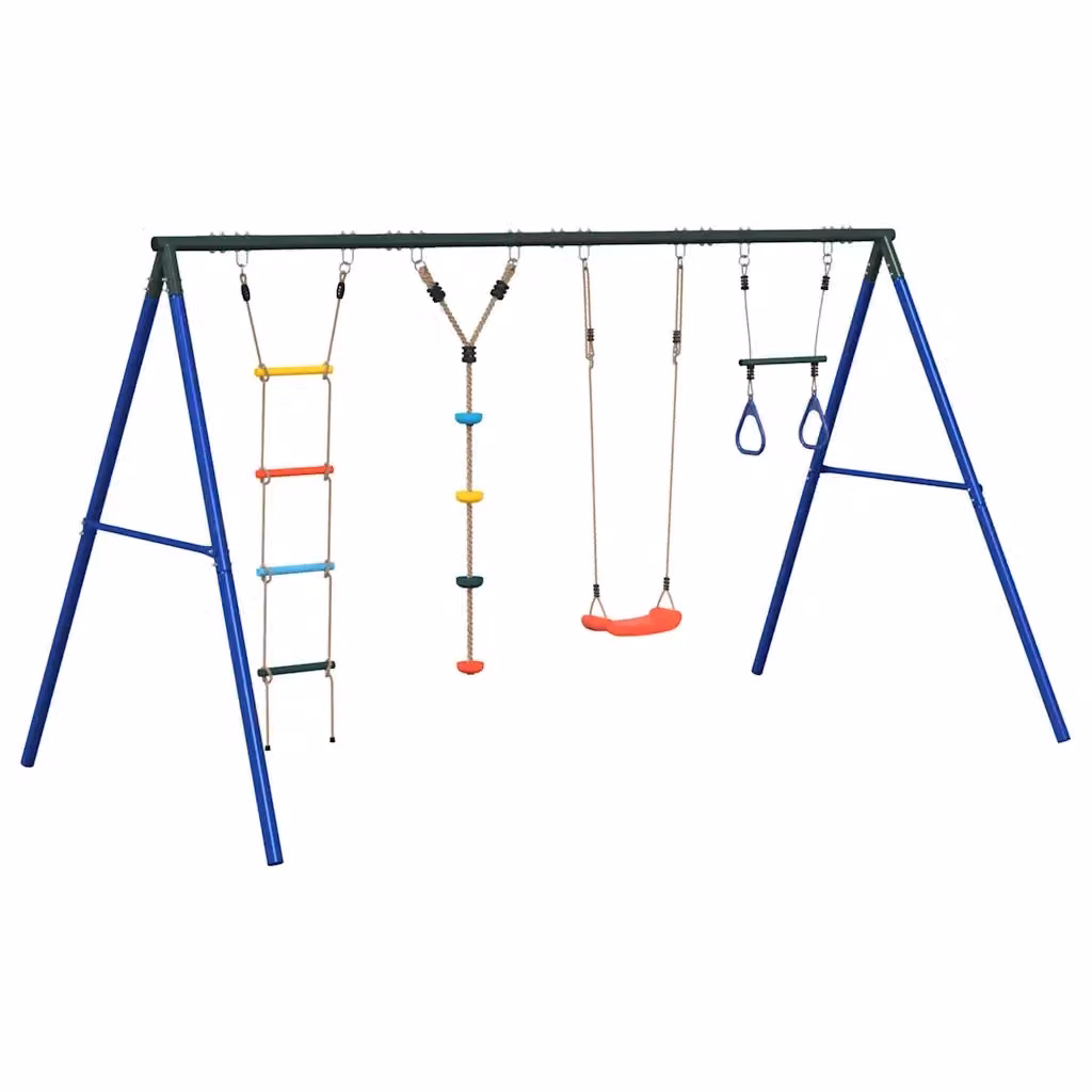 Set Gioco da Esterno con Altalena e Trapezio vidaXL Multicolore H: 185 cm, L: 341 cm, P: 185 cm – 2