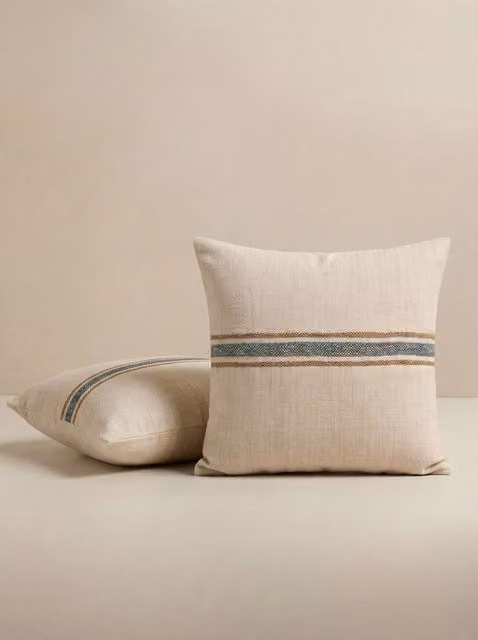 Set di 2 cuscini Navi Kenay Home marroni e beige, forma quadrata, L 45 x P 45 x H 45 cm