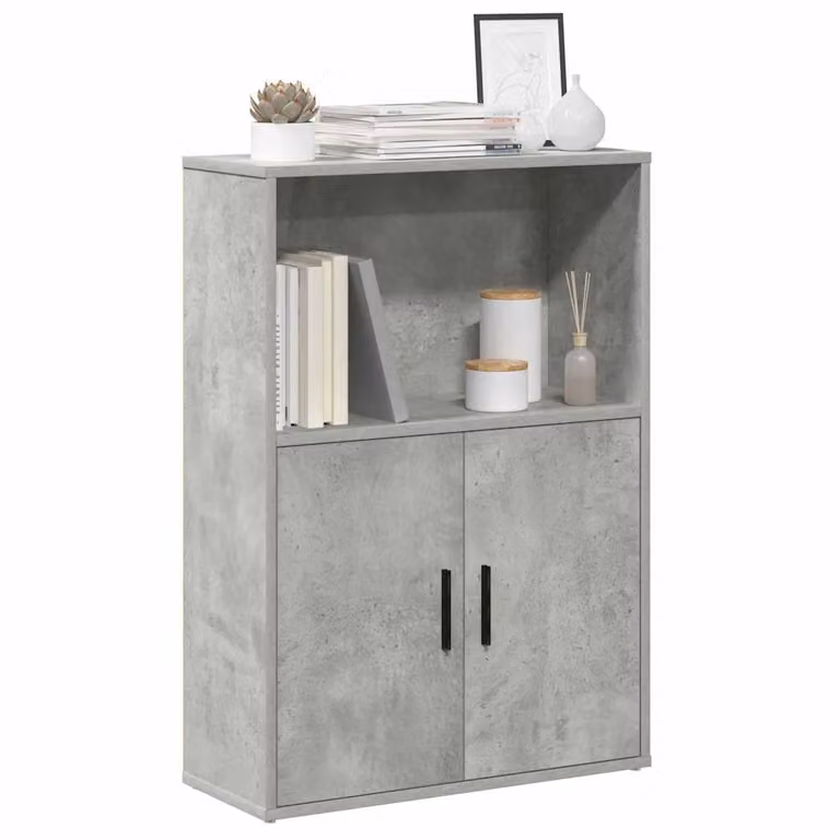 Libreria moderna vidaXL in legno multistrato e MDF, colore grigio, L: 60 cm, P: 24 cm, H: 85 cm