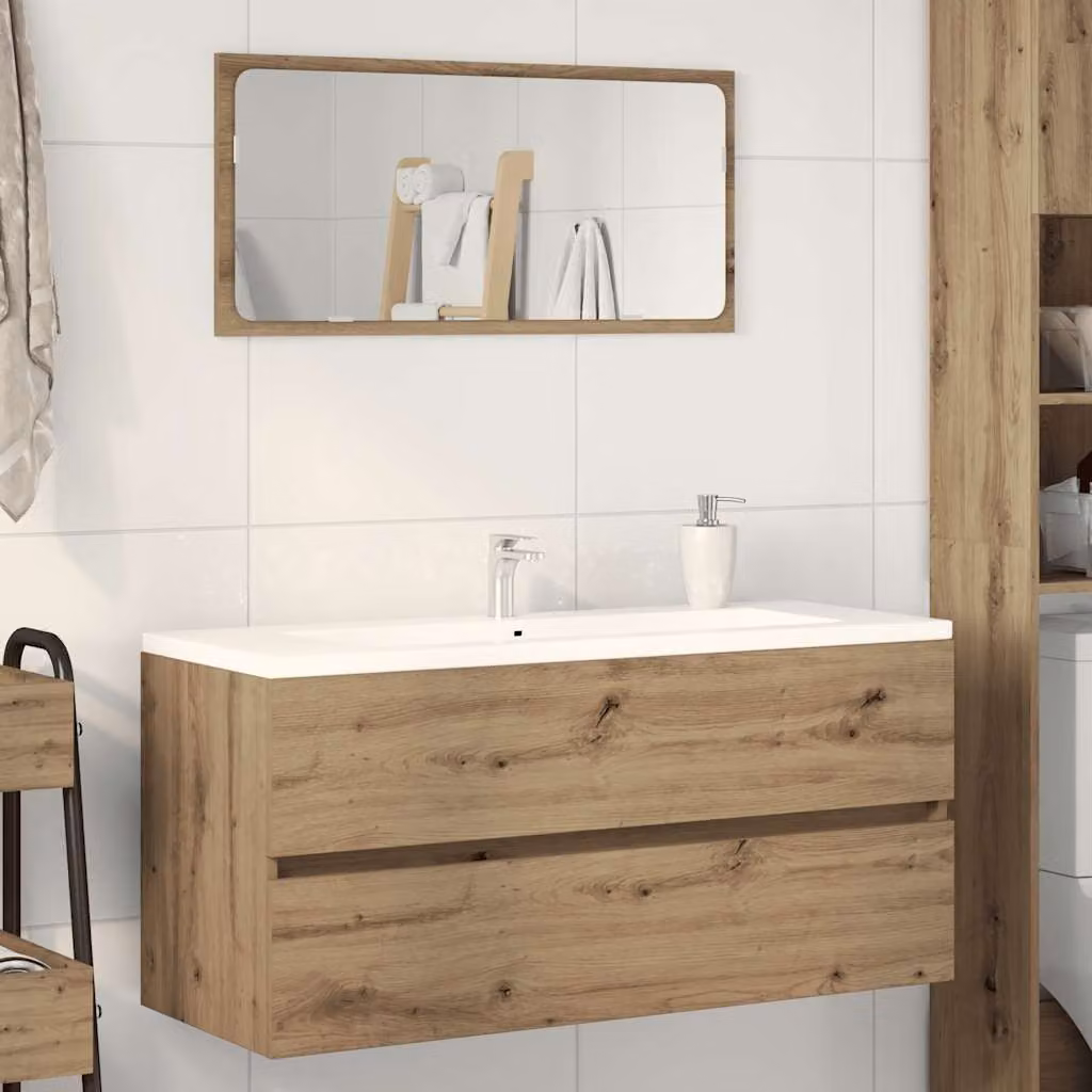 Lavabo Mobile da Bagno vidaXL in Rovere Artigianale Marrone L: 100 cm, P: 38,5 cm, H: 45 cm