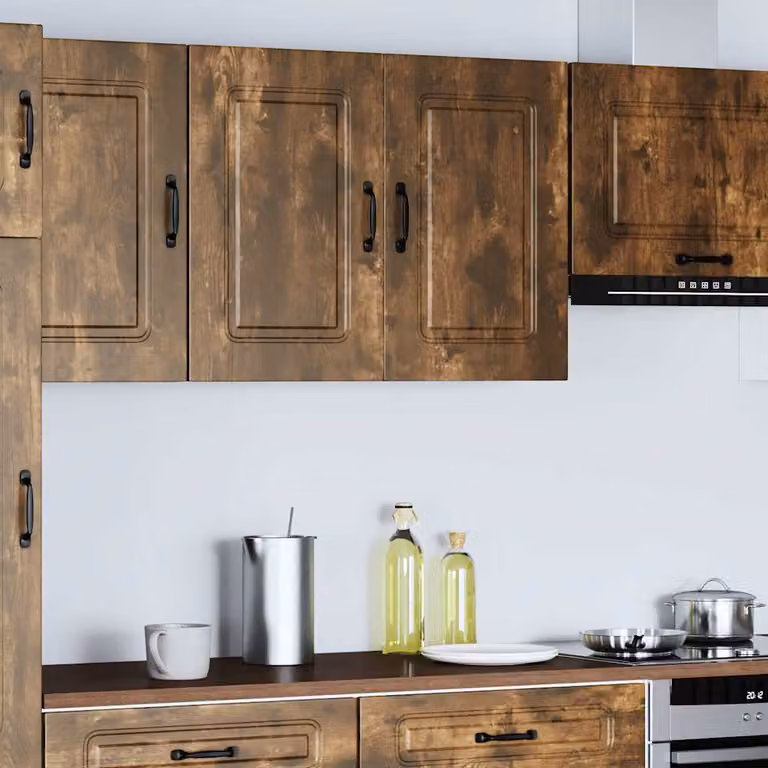 Pensile da cucina moderno vidaXL Kalmar in legno multistrato e MDF, colore marrone, L: 80 cm, H: 60 cm, P: 31 cm