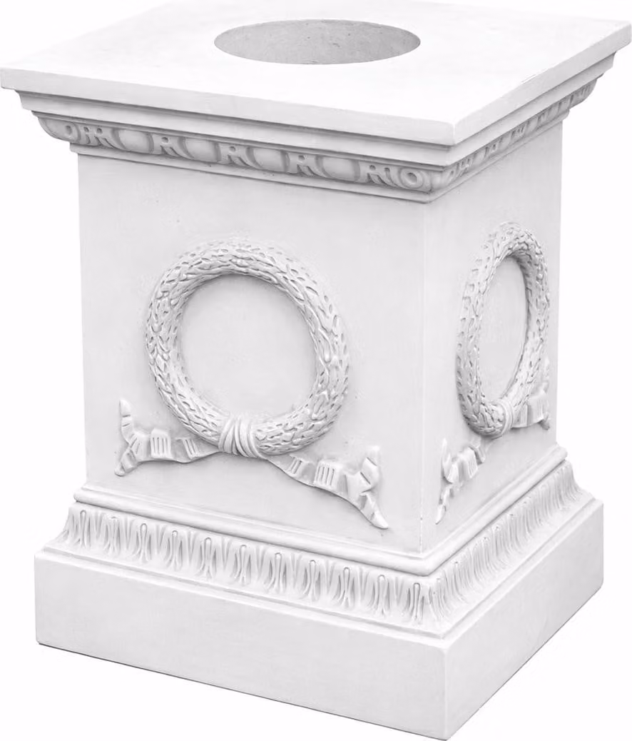 Casa Padrino Decorazione da giardino barocca piedistallo bianco h. 74 cm - Accessori da giardino barocchi