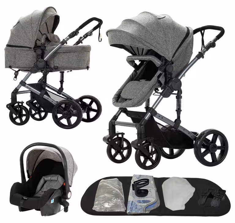 Passeggino per bambini, leggero, design pieghevole, colore grigio B588