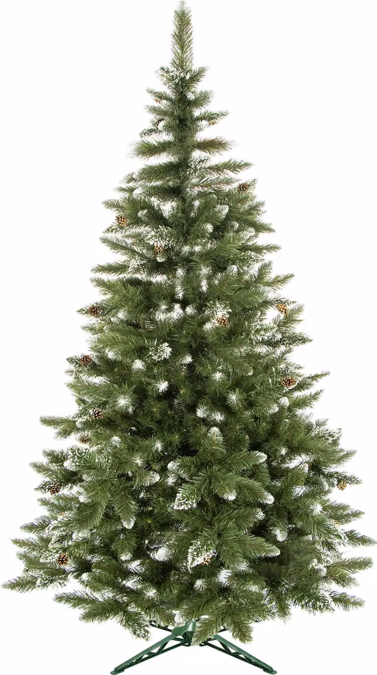 Albero di Natale artificiale pino diamante neve artificiale pigne vere 120 cm
