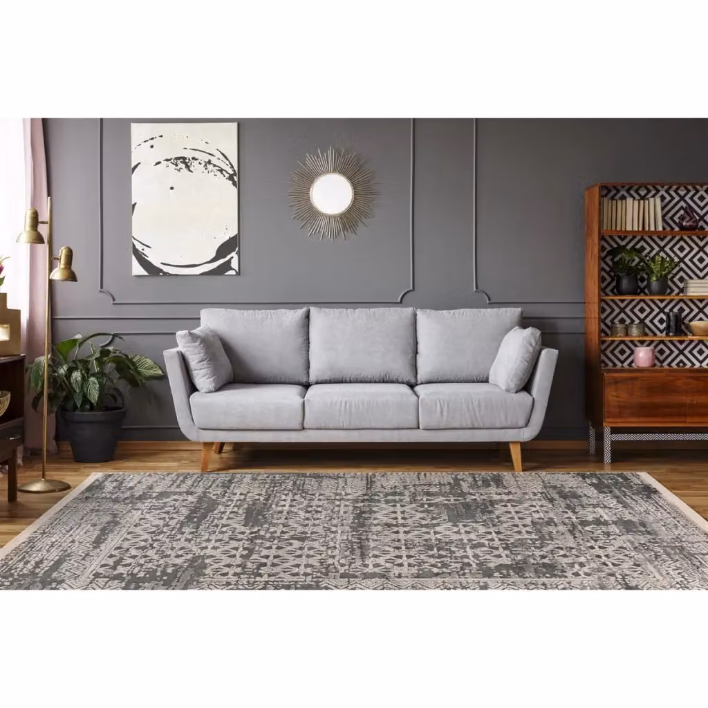 Tappeto Vintage Kendra Home Grigio Antracite e Bianco L: 120 cm, P: 170 cm – 2