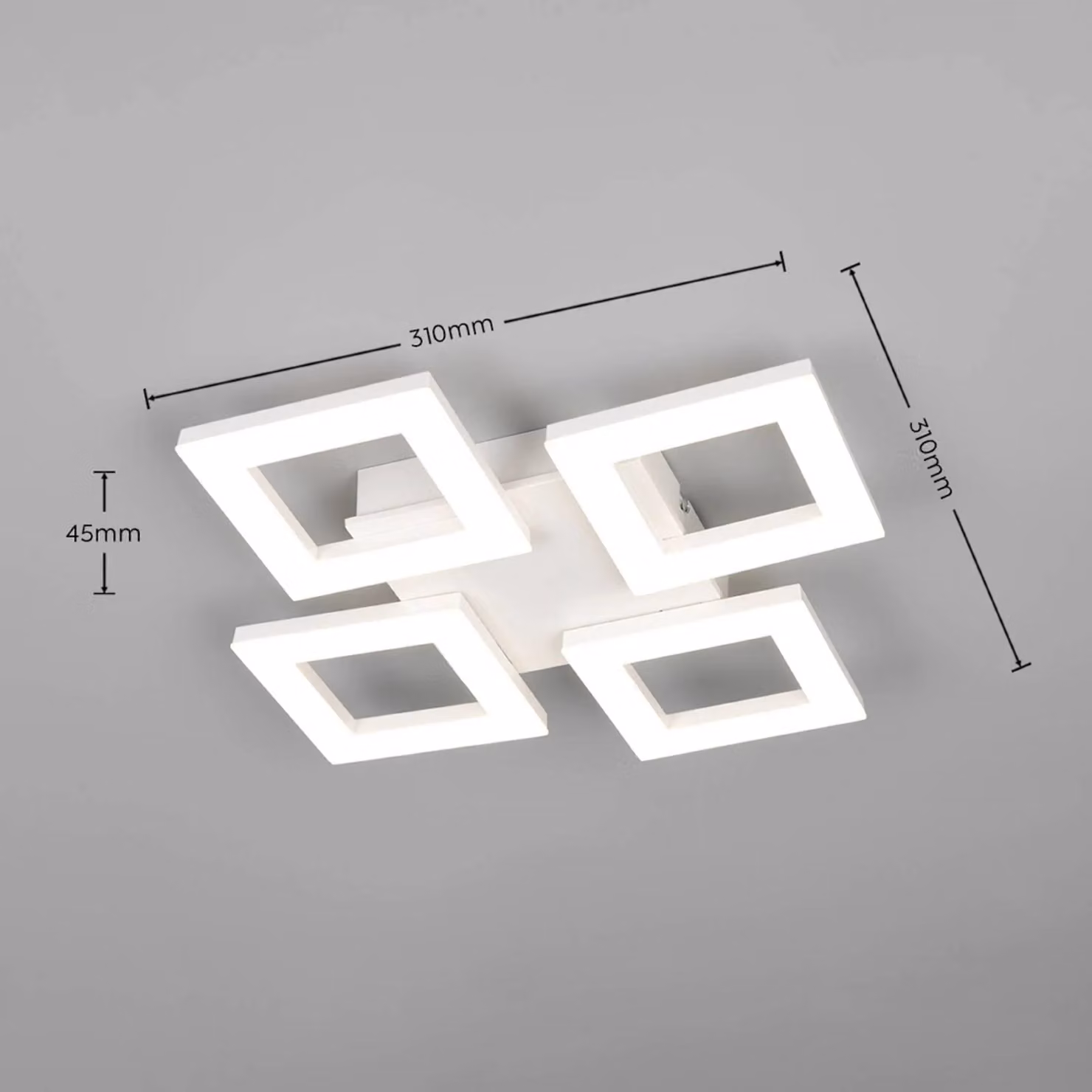 Reality Leuchten Plafoniera soffitto Cemi, Bianco / Opale, Cucina, Plastica, Moderno, Plafoniera