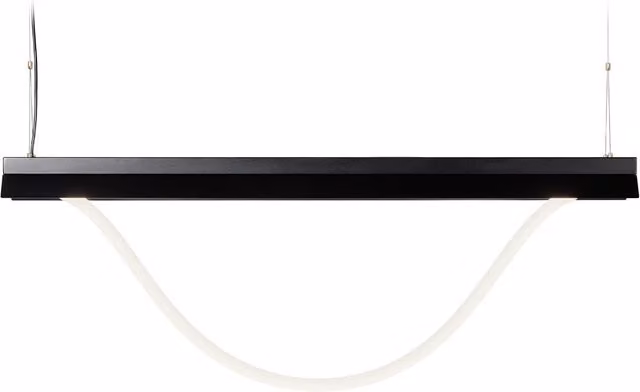 Lampada a sospensione Moooi Tubelight LED dimmabile in metallo e silicone, colore bianco o nero