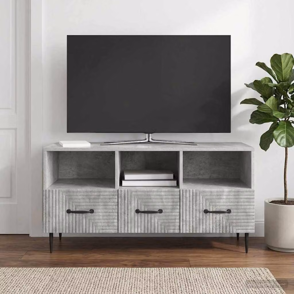 Mobile TV vidaXL con cassetto Grigio Cemento L: 102 cm, P: 34,5 cm, H: 50 cm