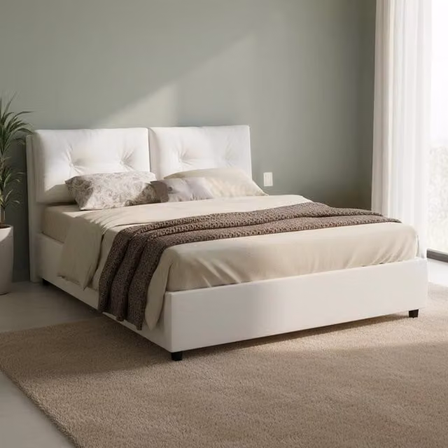 Letto Matrimoniale Contenitore Arron Talamo Italia Bianco L/P: 160 x 200 cm