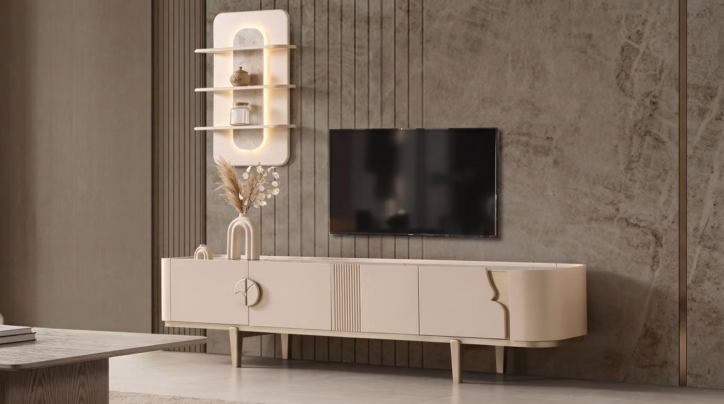 Mobile TV, pensile, scaffale a parete: funzionale, minimalista, elegante