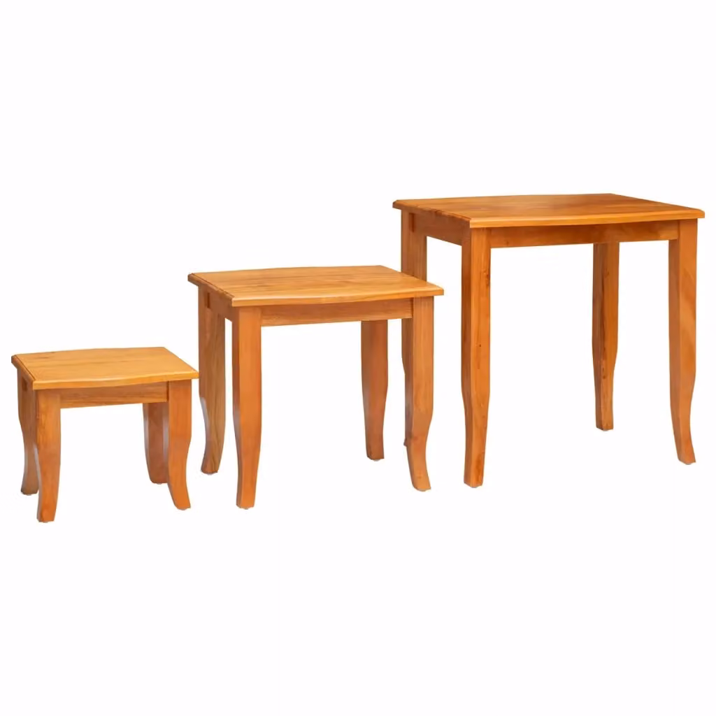 Set di 3 tavolini nesting vidaXL in legno stile rustico colore marrone L/P/H: 60 x 45 x 60,5 cm – 2