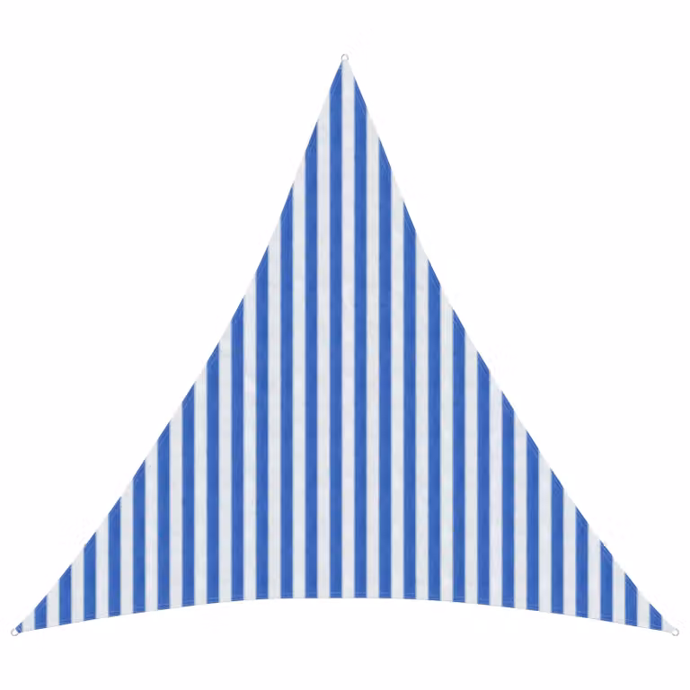Telo Ombra Triangolare vidaXL in HDPE Blu e Bianco L/P/H: 4 x 4 x 4 m