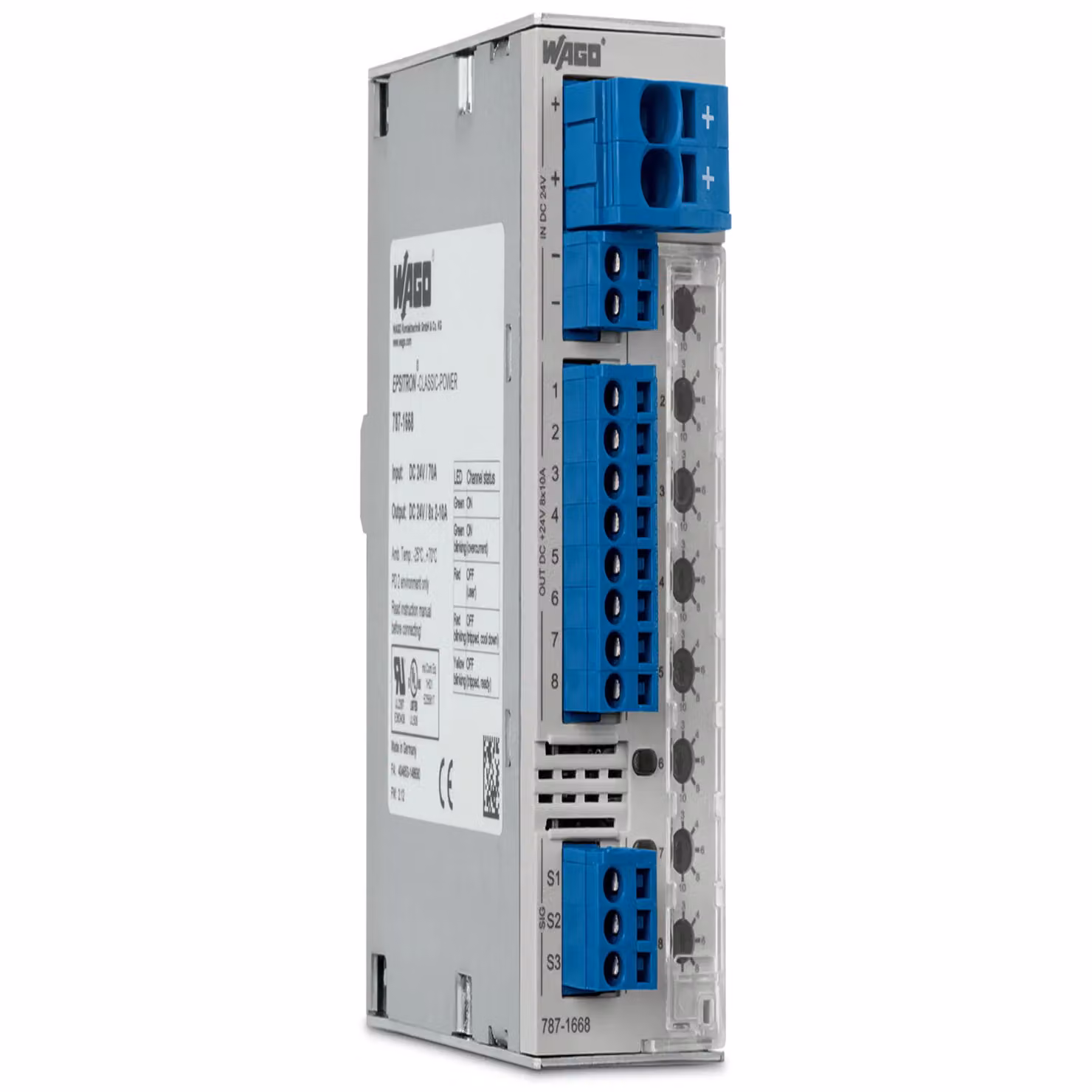 Protezione 24VDC 8x10A - Relè di monitoraggio corrente 2 ... 10A 787-1668