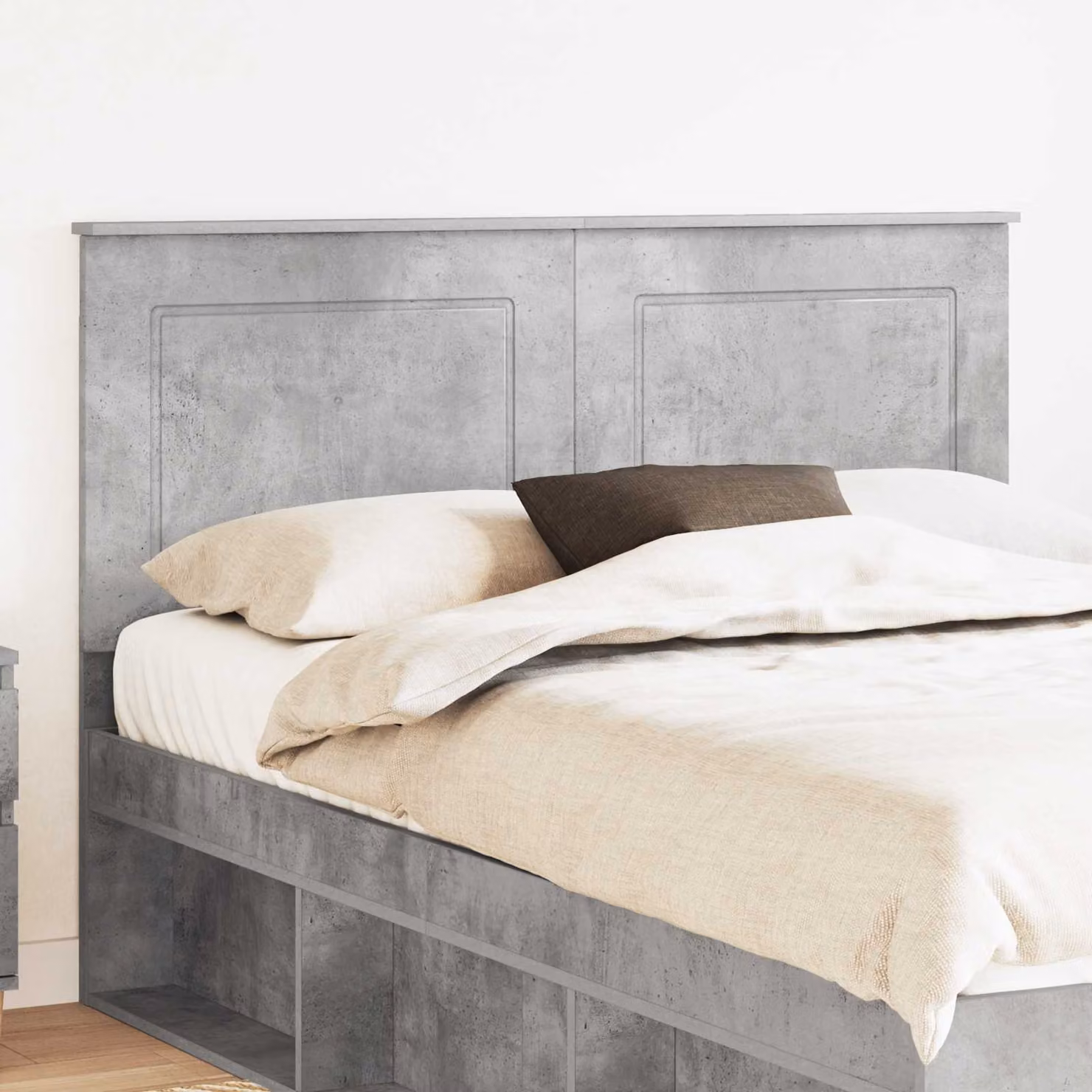 Testiera per letto vidaXL in legno ingegnerizzato, Grigio Cemento, L: 100 cm