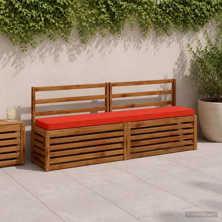 Cuscino per panchina vidaXL VUGHT in poliestere rosso con rivestimento rimovibile e resistente ai raggi UV